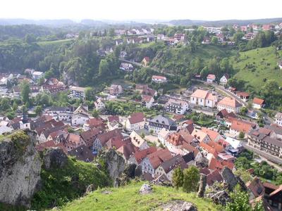 Blick von der Burg auf Pottenstein